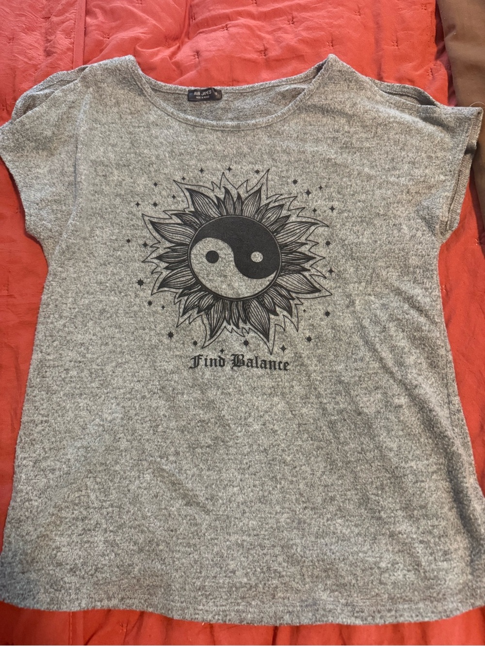 Find Balance Yin Yang Sun Graphic shirt Gray